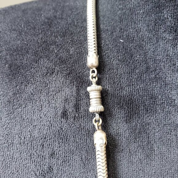 Women's Silver Plated Red Sard Gemstone Snake Chain Pendant Necklace with Barrel - Picture 5 of 6